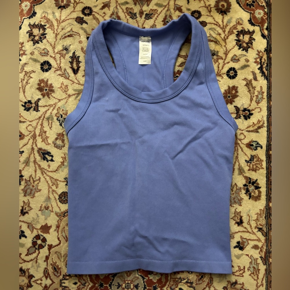 Purple Stretch Knit Racer Back Tank Top
